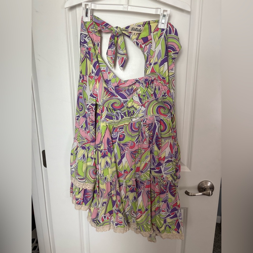 Pink and Green Retro Style Dress